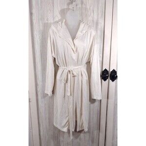 Simple Pleasures Robe Soft Comfory 1x/2x Knee Legth Robe Cream Tan Hooded